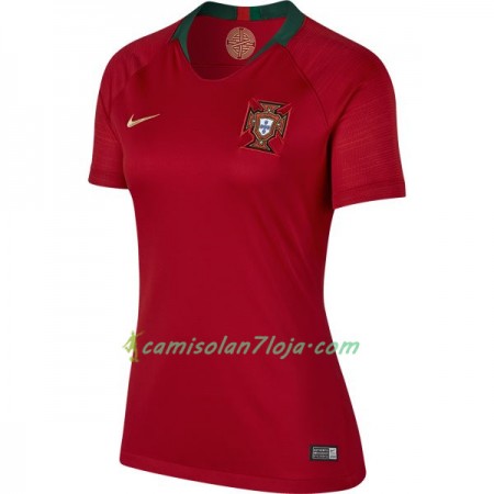 Camisola Portugal Mulher 1º Equipamento Mundial 2018 Manga Curta